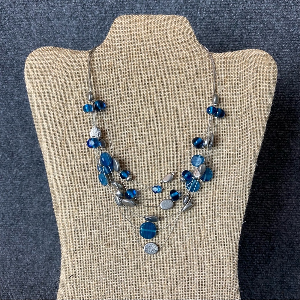 Lia Sophia Blue and Silver Necklace with Elegant Design